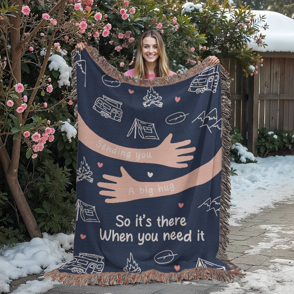 Sending You a Big Hug – Cozy Camping Blanket for Someone You Miss ⛺💙