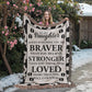 To My Daughter – Cow Print Blanket With “Braver, Stronger, Loved” Inspirational Message