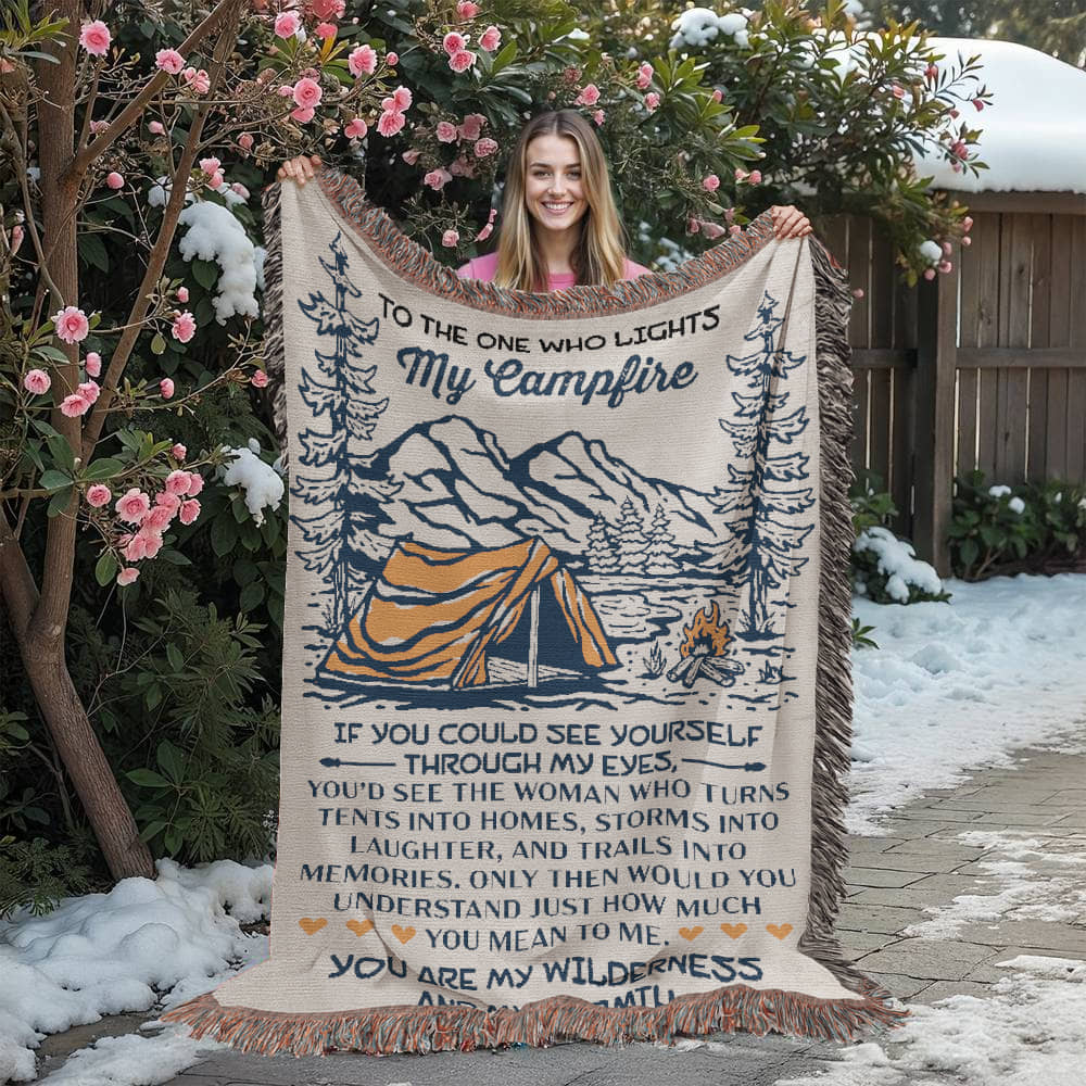 To the One Who Lights My Campfire – Cozy Wilderness Love Blanket 🏕️