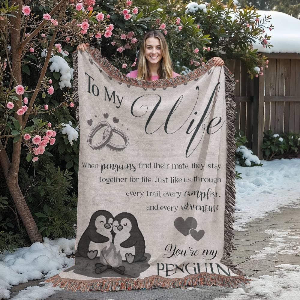 Camping Blanket Gift – For the Wife Who’s Your Forever Penguin