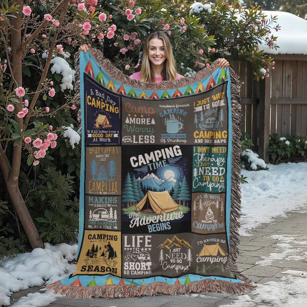 The Adventure Begins Camping Blanket ⛺🔥
