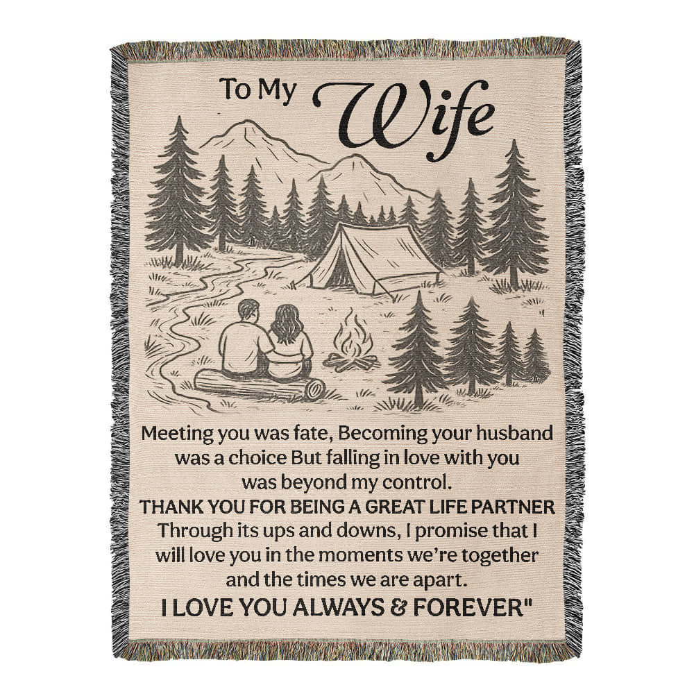 Camping Blanket Gift – For the Wife Who Turned Fate into Forever