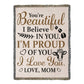 To My Beautiful Daughter – Cow Blanket With "I’m Proud of You" & "Love, Mom" Message