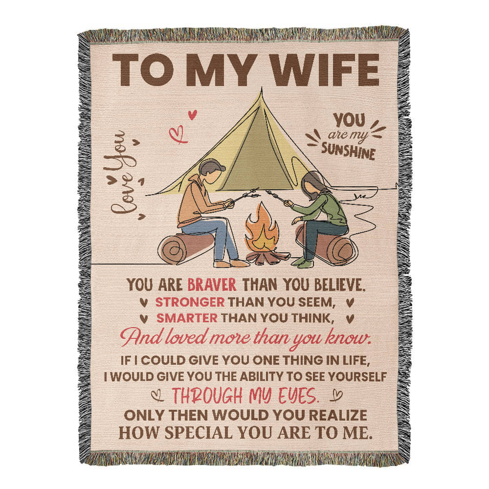Camping Blanket Gift – For the Wife Who Needs to Know How Special She Truly Is