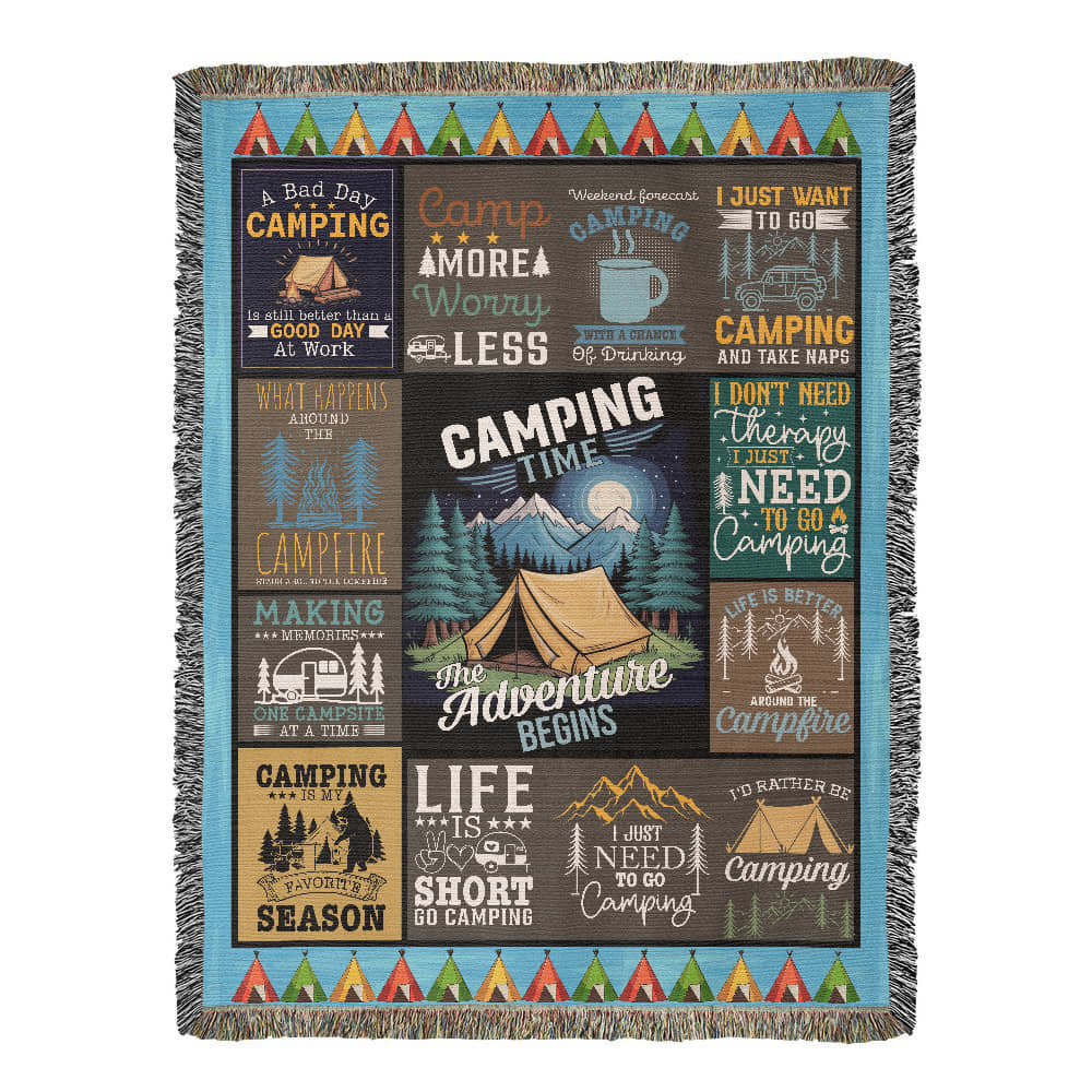 The Adventure Begins Camping Blanket ⛺🔥