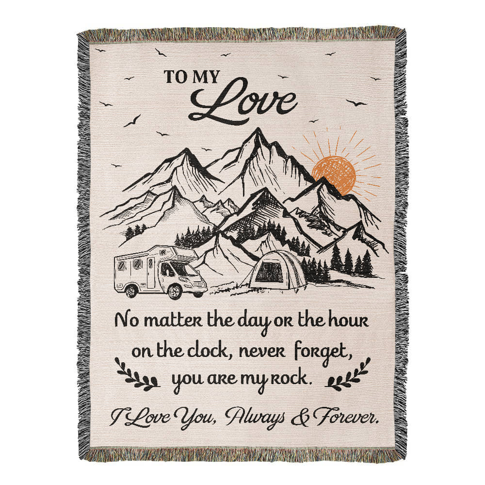 Camping Blanket Gift – For the One Who’s Your Rock, Through Every Hour and Horizon