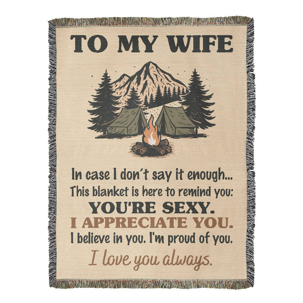 Camping Blanket Gift – For the Wife Who’s Sexy, Strong, and Always Appreciated