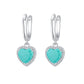 Colorful Onion Stone Love Earrings Exquisite Heart Shaped Ear Clasps