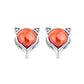 Sterling Silver Little Red Fox Garnet Creative Earrings