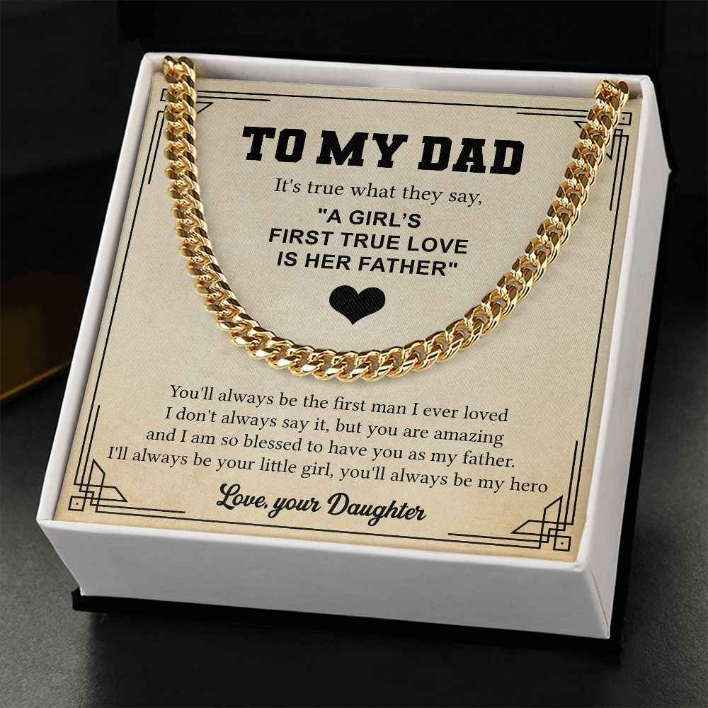To My Dad - Cuban Link Chain From Daughter Holds promise of reunion