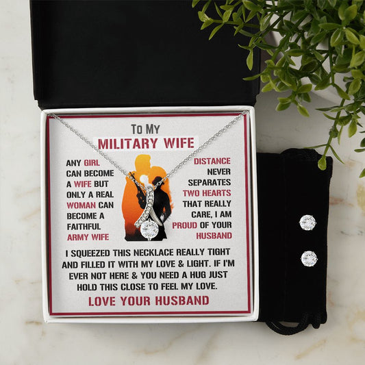 To My Military Wife - Make her special with this Everlasting love necklace!