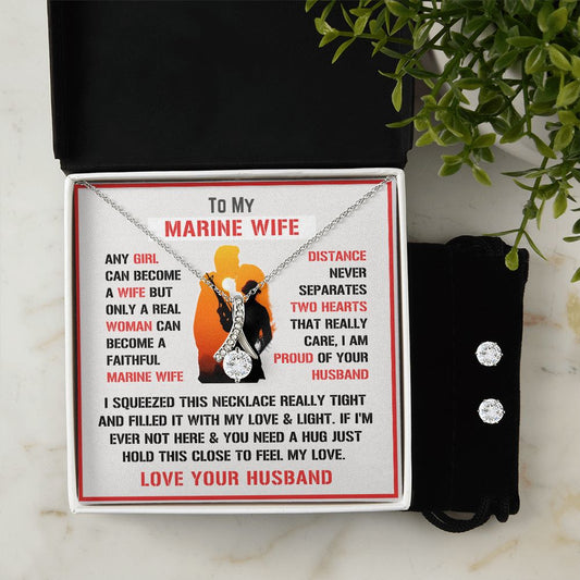 To My Marine Wife - Make her special with this Everlasting love necklace!