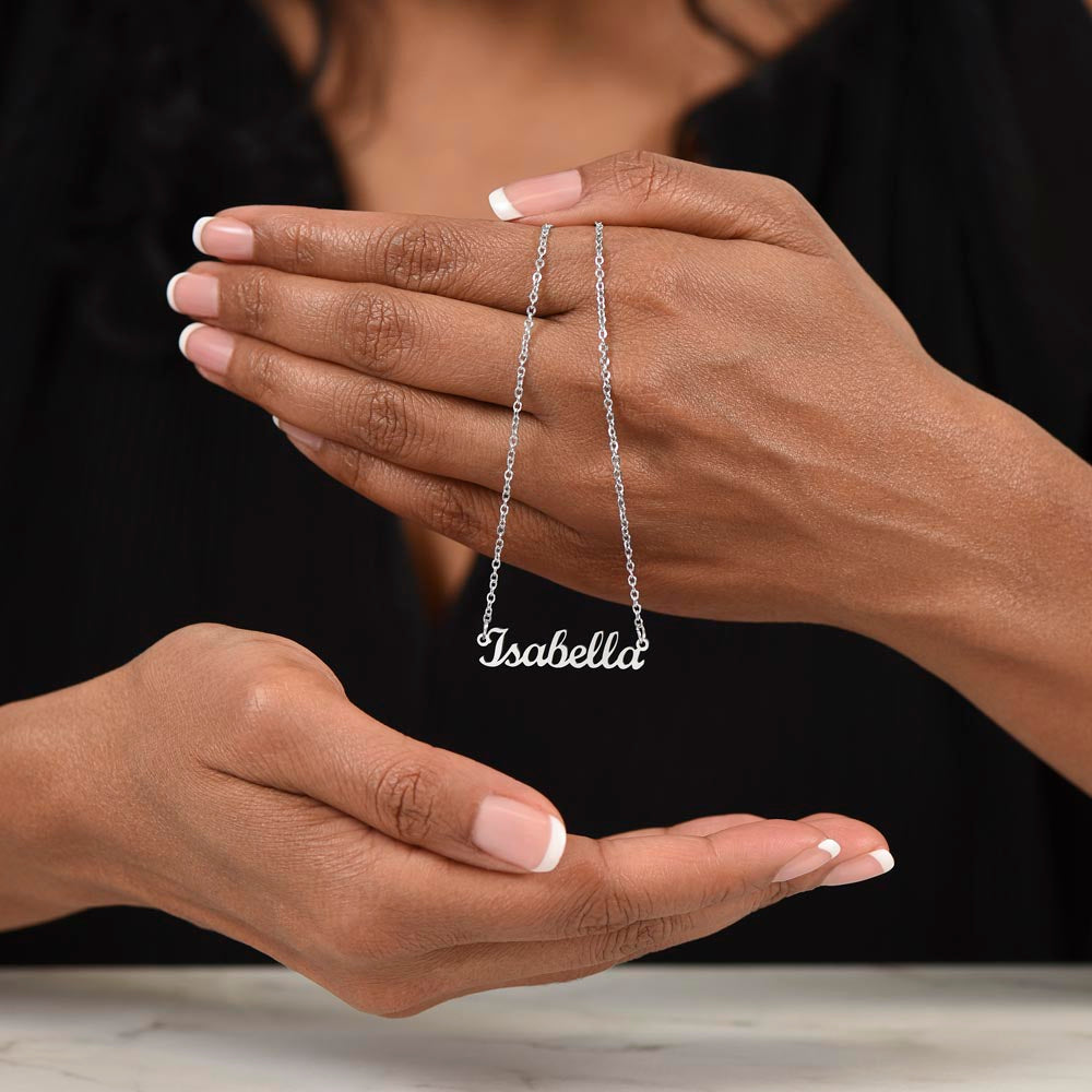 Show your WIFE how much you care with this customized name necklace.