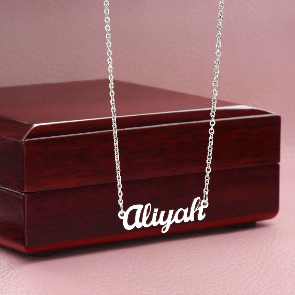 Show your WIFE how much you care with this customized name necklace.